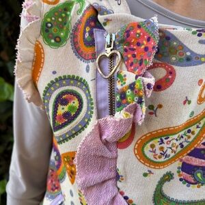 Vintage Roberto Cavalli x Simonetta Top with Heart Zipper xs